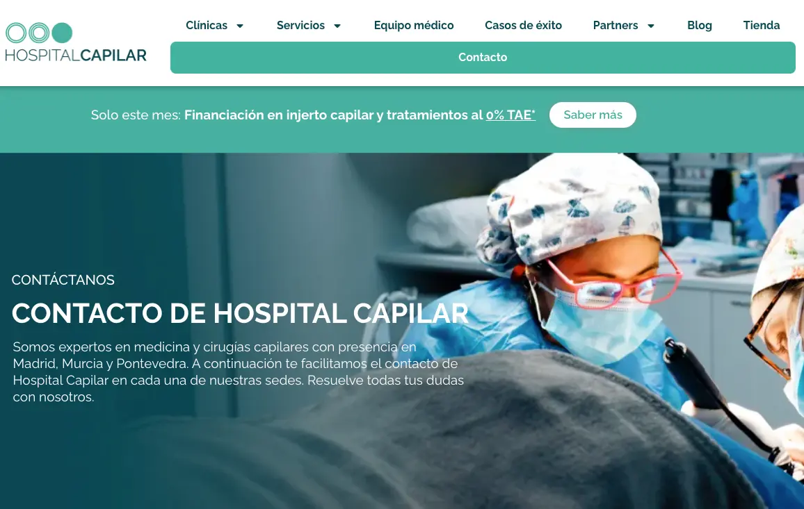 Hospital Capilar pagina web