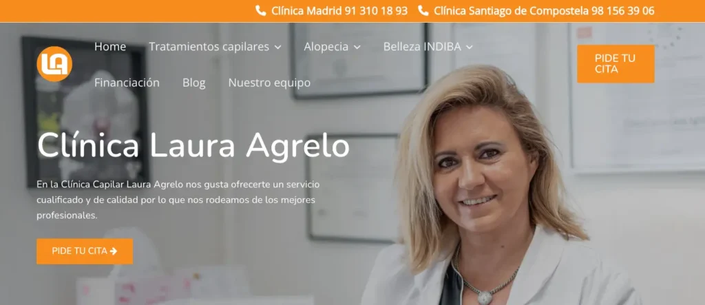 Clínica Capilar Laura Agrelo pagina web
