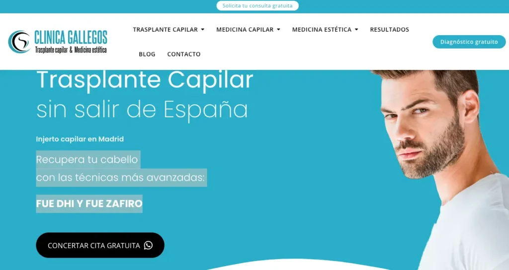 Clínica Gallegos Clínica Capilar pagina web
