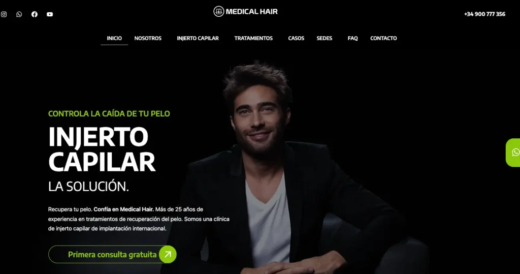 Medical Hair clínica pagina web