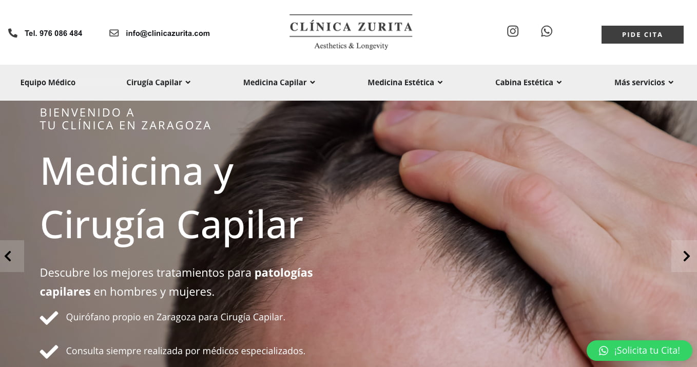 Clínica Zurita Zaragoza pagina web