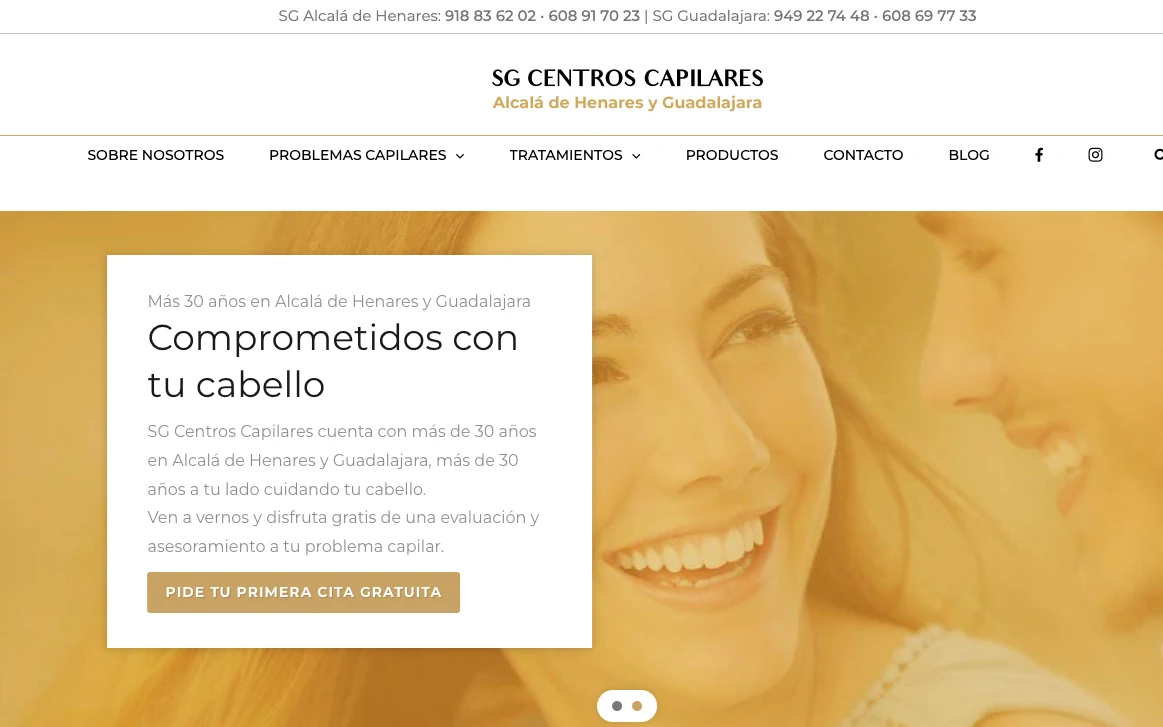SG centros capilares Guadalajara y alcala de henarespagina web