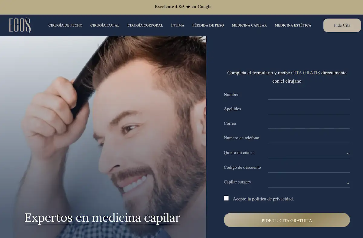 Clínica EGOS Clínica capilar en Tarragona pagina web