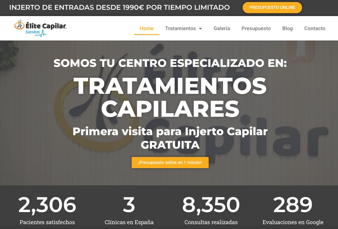 Clínica Élite Capilar Elche pagina web