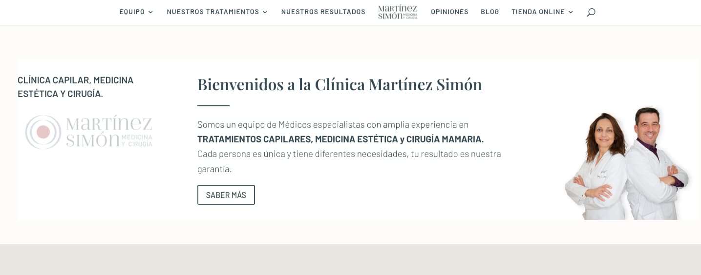 Clínica Martínez y Simón Injerto Capilar pagina web