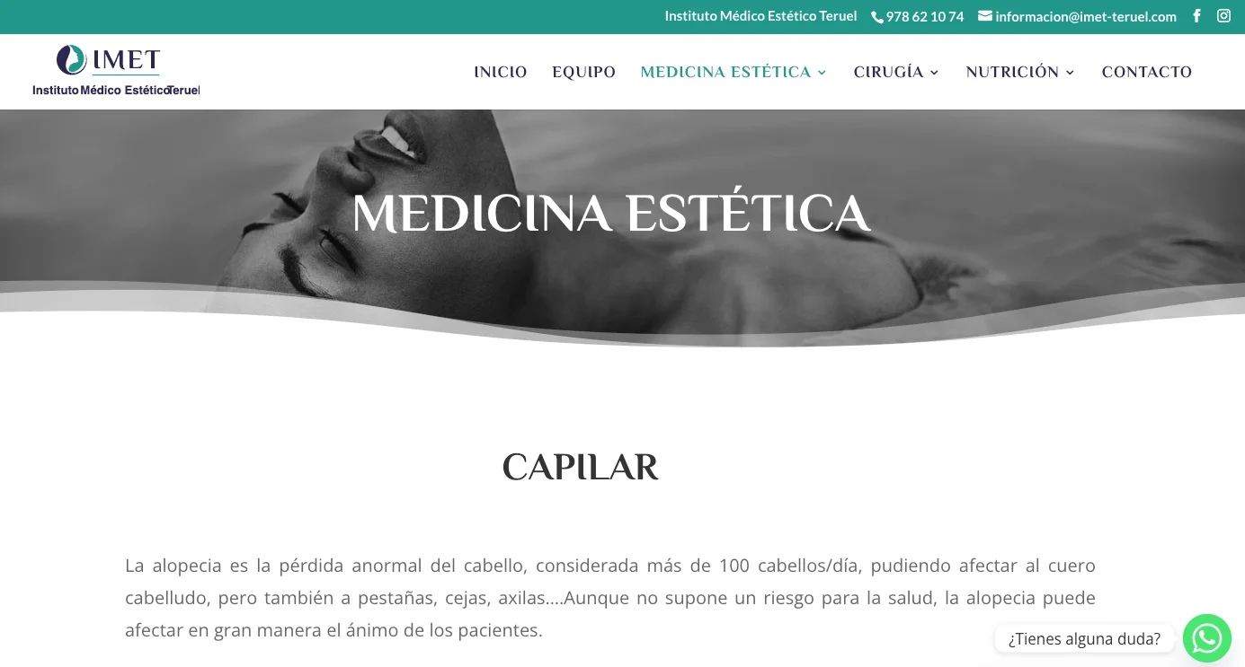 IMET Instituto Médico Estético Teruel pagina web