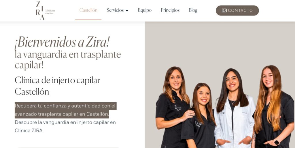 ZIRA Medicina capilar pagina web